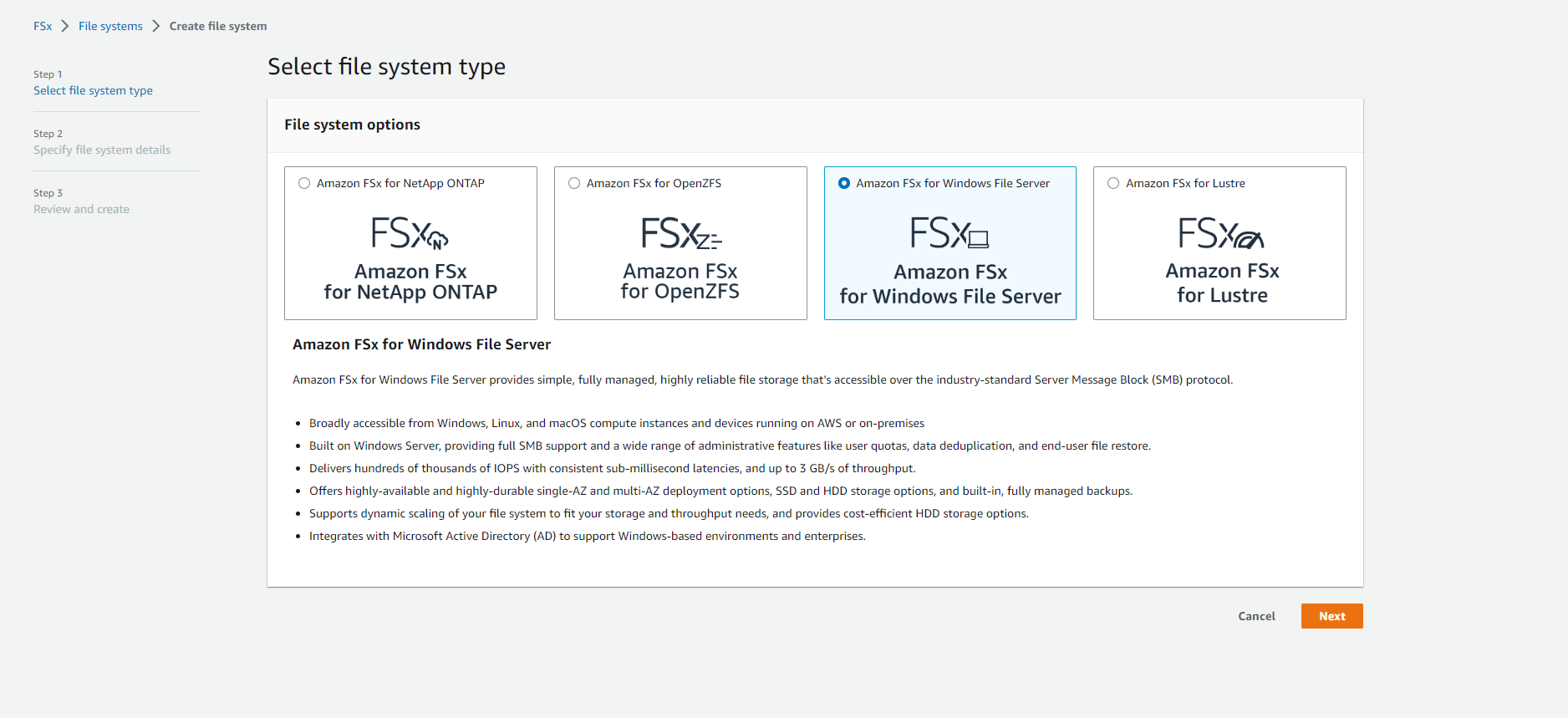 Amazon Fsx dành cho Windows Server